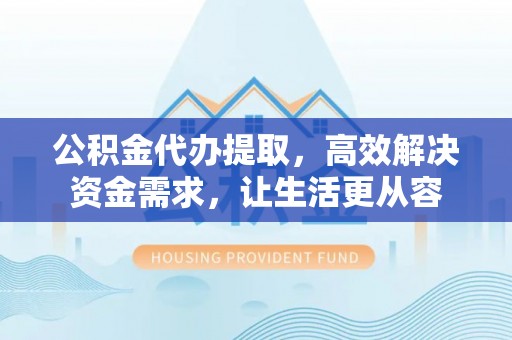 平原公积金代办提取，高效解决资金需求，让生活更从容
