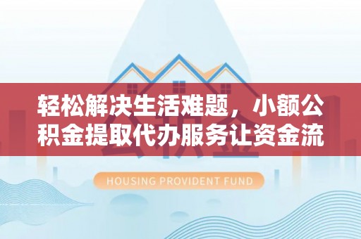 平原轻松解决生活难题，小额公积金提取代办服务让资金流动更便捷