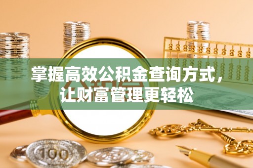 平原掌握高效公积金查询方式，让财富管理更轻松